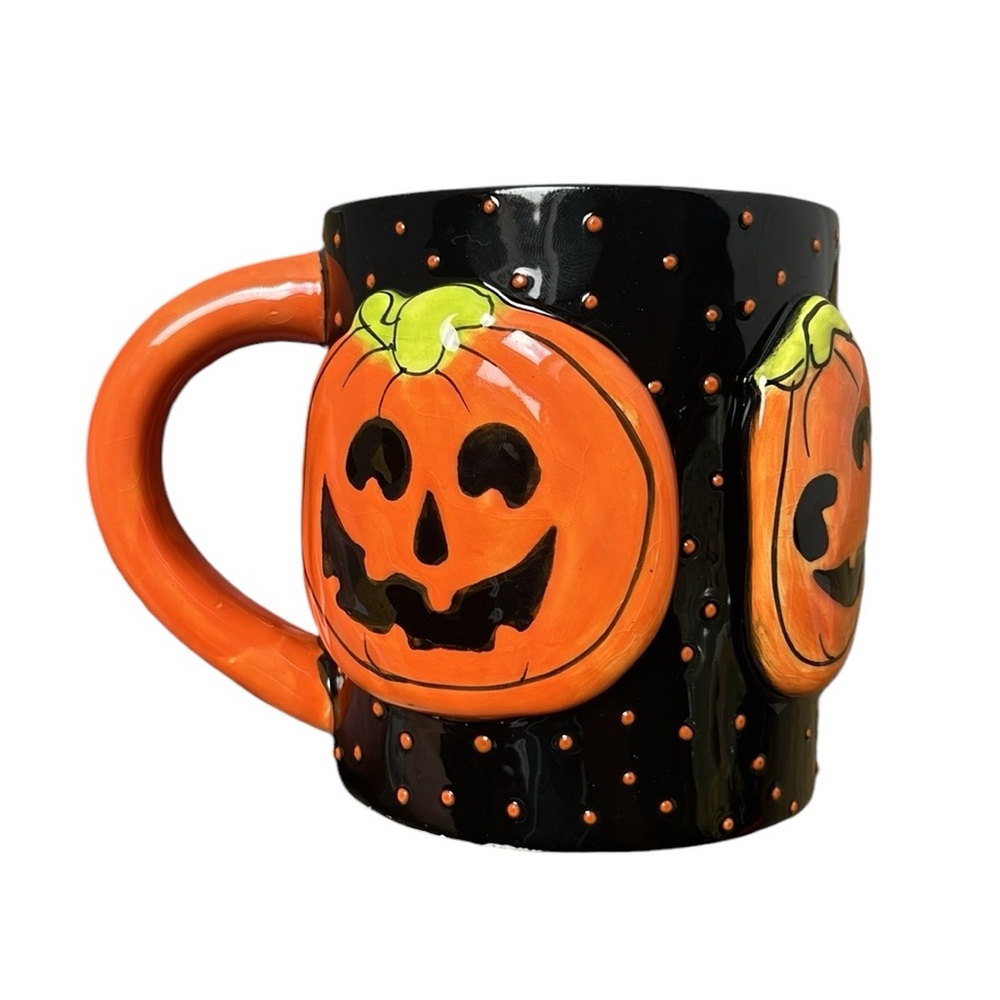 Cracker Barrel Halloween 3D Jack O’ Lantern Pumpkins “Too Cute to Spook" Mug